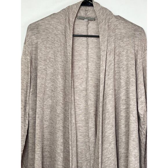 Brynn Walker Women's Size Large Tan Lightweight Long Sleeve Open Front Cardigan - Picture 5 of 8